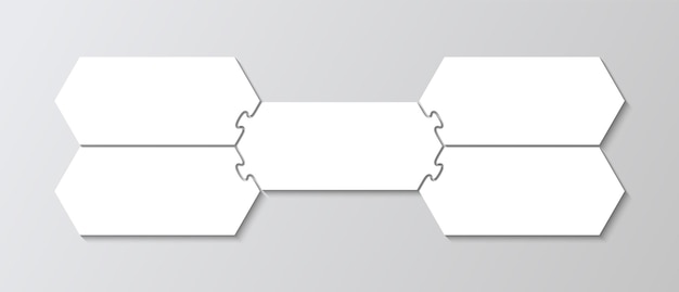 Vettore griglia di puzzle esagonale presentazione aziendale infografica puzzle di puzzle presentazione aziendali