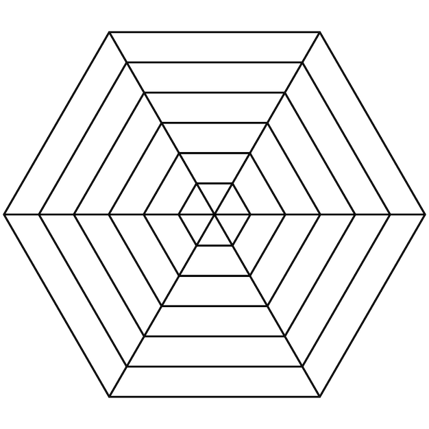 육각 레이더 템플릿 거미 메쉬 차트 다이어그램 거미 6S 빈 육각 레이더 차트 템플릿
