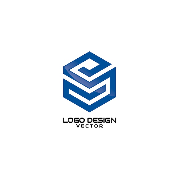 Hexagon S Brief Line Art Logo Design