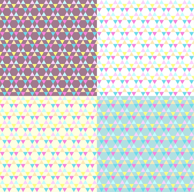 Hexagon seamless pattern background set