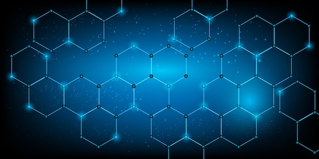 Hexagon security Electronic for safety with  hologram vector concept for future technology element