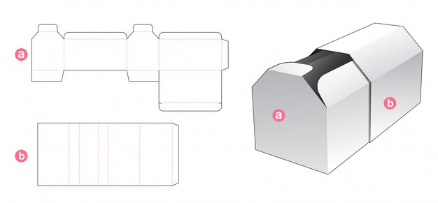 Шестигранная коробка и шаблон высечки