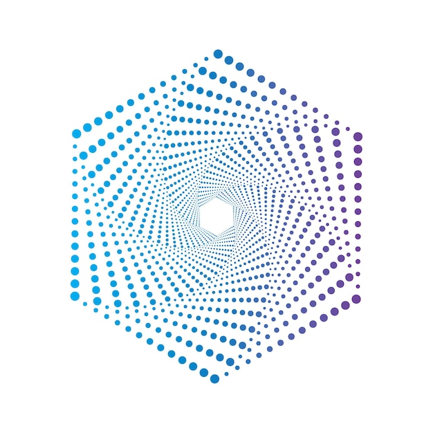 Hexagon spiral vortex icon vector