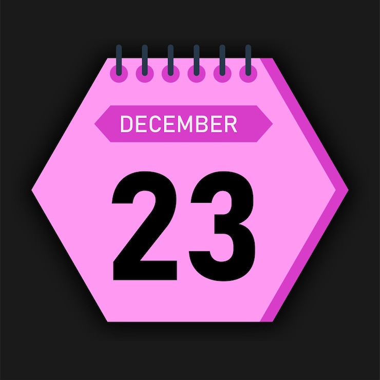Vector hexagon style calendar month december 2025
