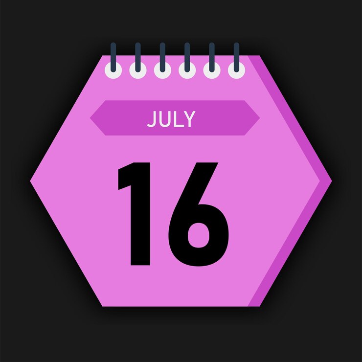 Vector hexagon style calendar month july 2025