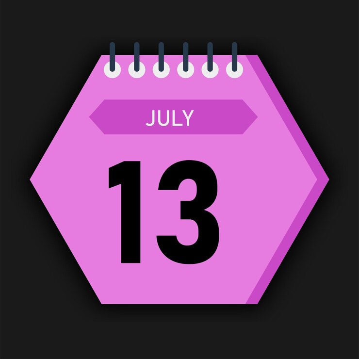 Vector hexagon style calendar month july 2025