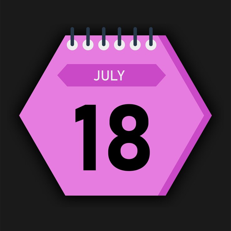 Vector hexagon style calendar month july 2025