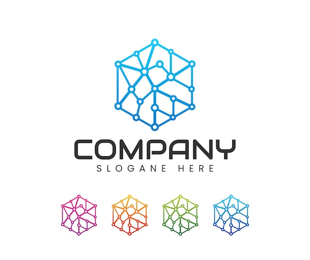 Hexagon technology logo design