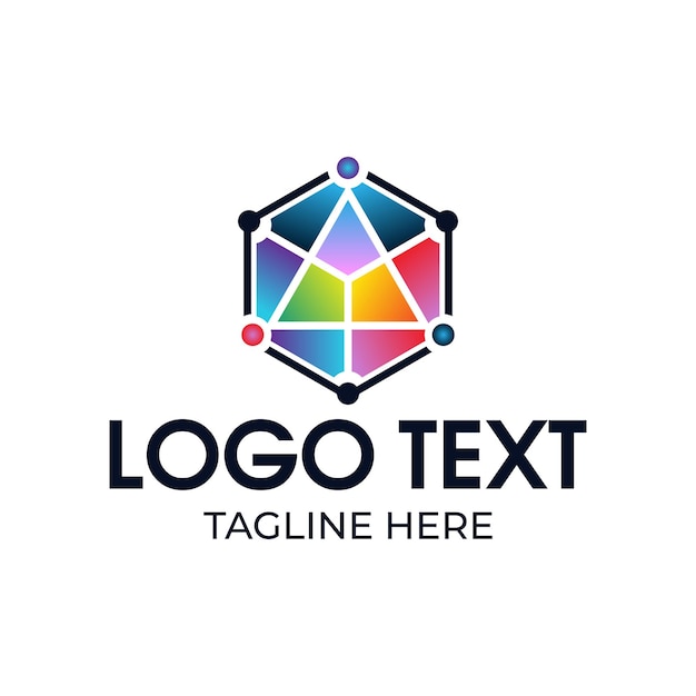 ベクトル ヘキサゴンテクノロジーのロゴデザイン