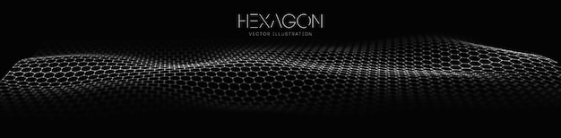 Hexagon wave vector template modern 3d graphic geometric background digital technology web flow abstract background eps 10