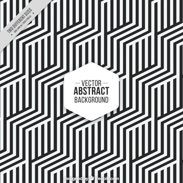 Hexagonal background with black and white stripes