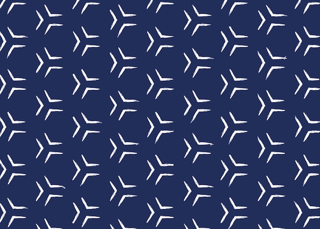 Vector hexagonal blue and white fabric pattern