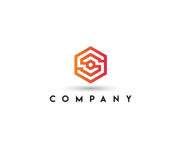 Hexagonal box core logo template