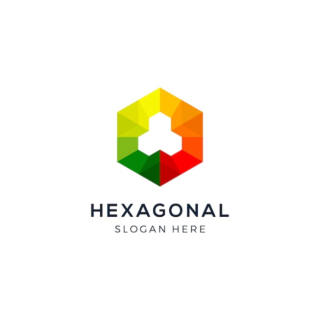 Vector hexagonal colorful geometric logo