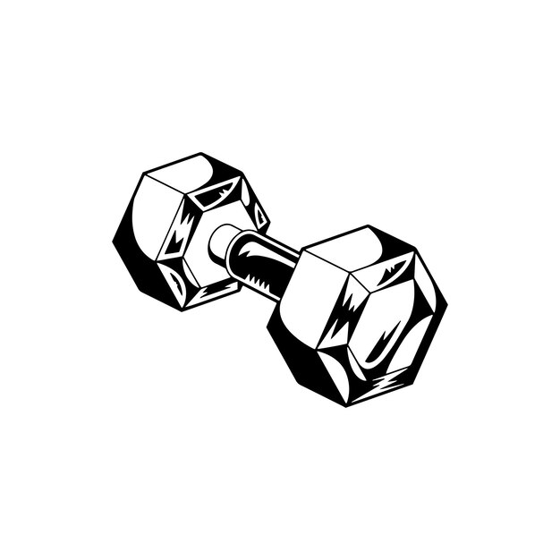 Hexagonal Dumbble icon. Gym Vector and Fitness Logos on White Background