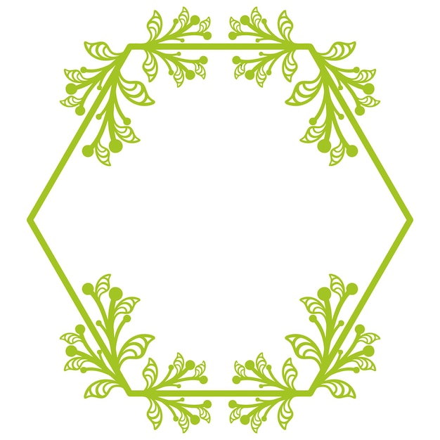 Hexagonal Floral Frame vector