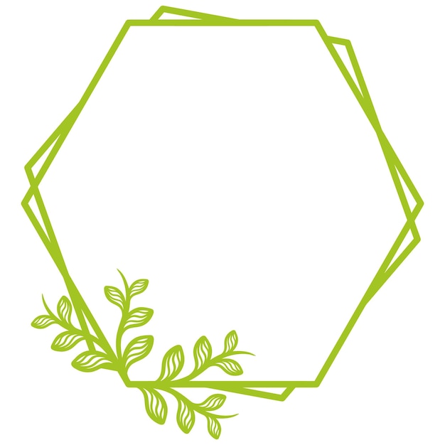 Hexagonal Floral Frame vector