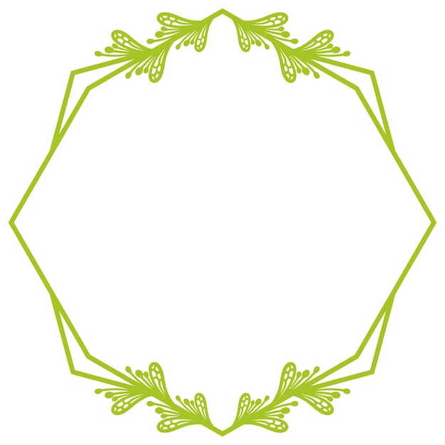 Hexagonal Floral Frame vector