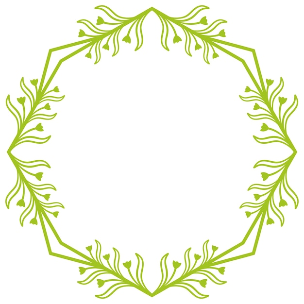 Hexagonal Floral Frame vector