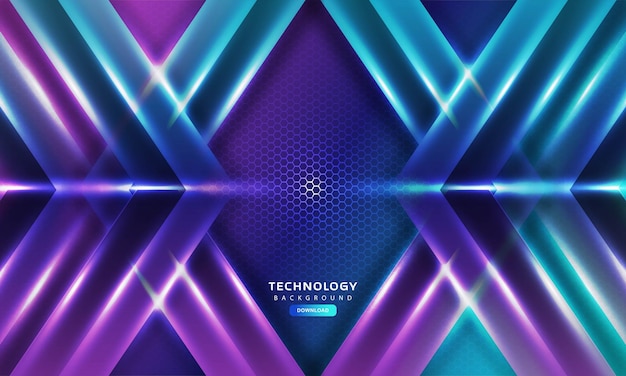 Hexagonal gaming vector abstract technology background