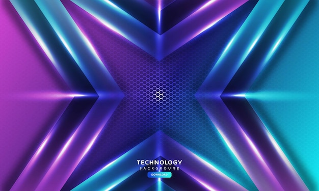 Hexagonal gaming vector abstract technology background