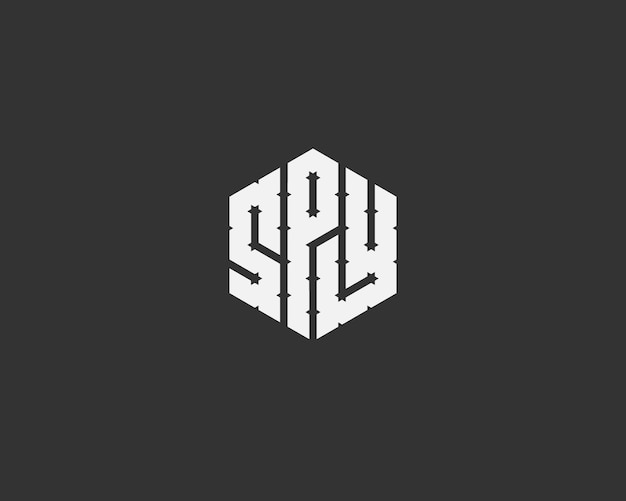 Вектор Шестиугольная геометрическая буква spy векторный дизайн логотипа иллюстрация