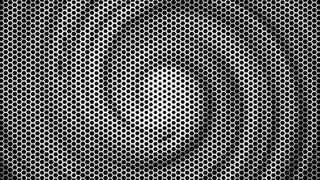 Hexagonal geometric swirl background Halftone hexagon shapes technology background