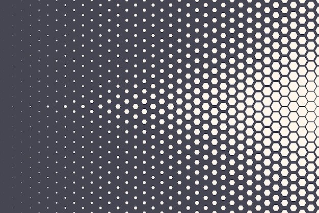 Vector hexagonal halftone pattern abstract geometric background