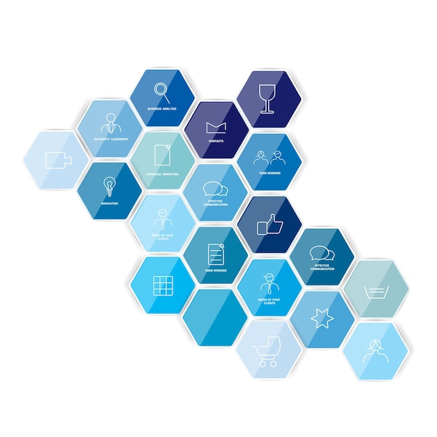 Hexagonal icon template Vector