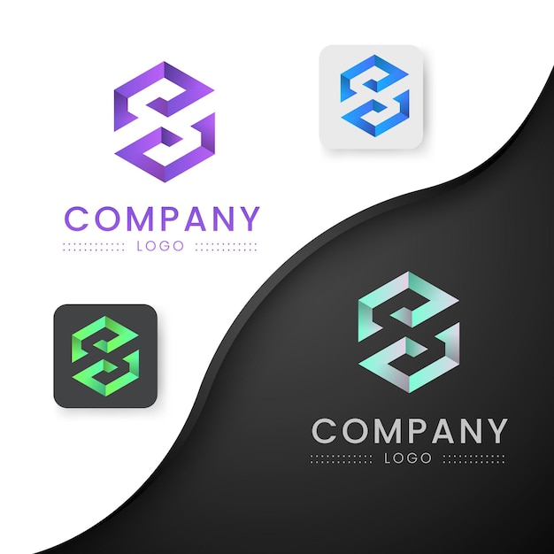 hexagonal letter s geometric logo