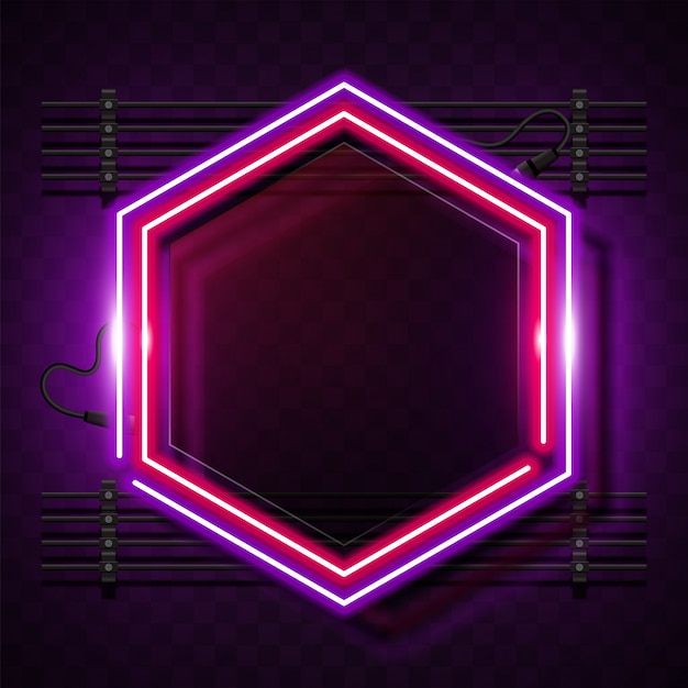 Hexagonal neon banner