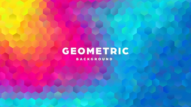 Hexagonal polygonal abstract background colorful triangle gradient design low poly hexagon shape banner vector illustration