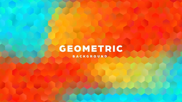 Hexagonal polygonal abstract background colorful triangle gradient design low poly hexagon shape banner vector illustration