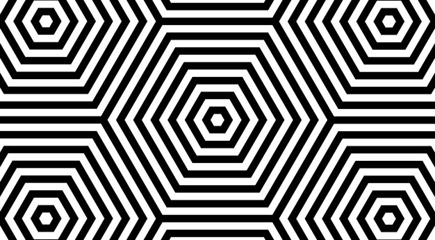 Hexagonal striped geometric pattern background vector design.