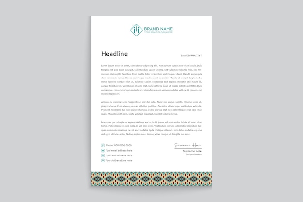 Hexagonal style medical letterhead design