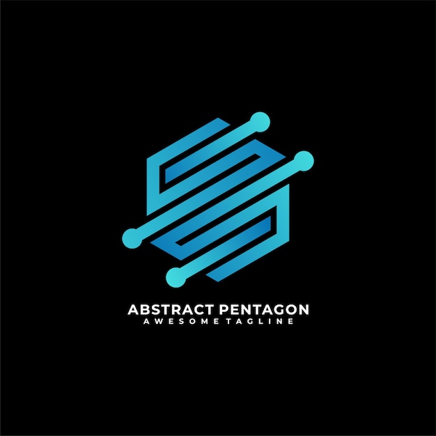 Vector hexagonal technology logo