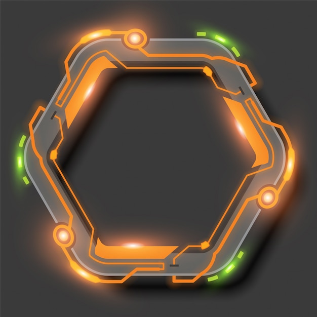 Hexagonal technology vector banner