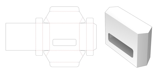 Hexagonal tin box die cut template