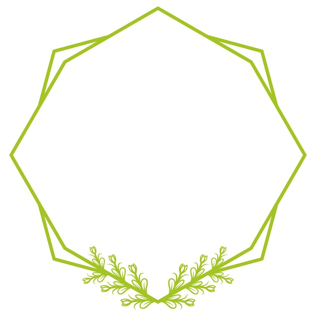 Vector hexagonale floral frame vector