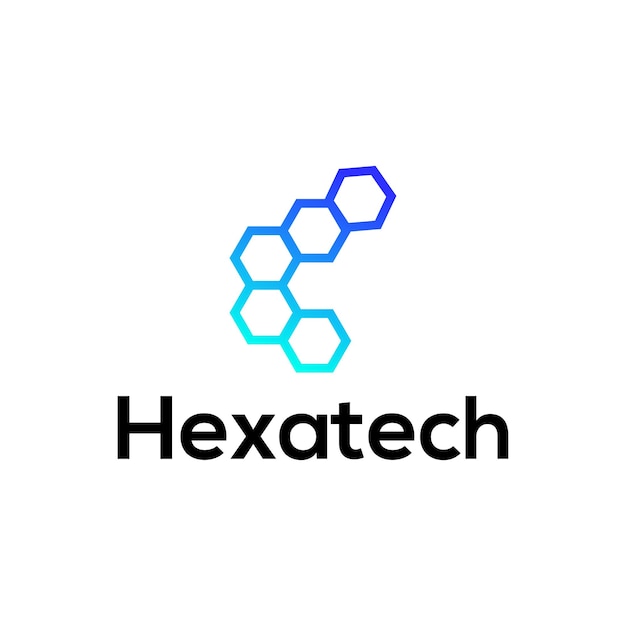 Hexatech modern logo design