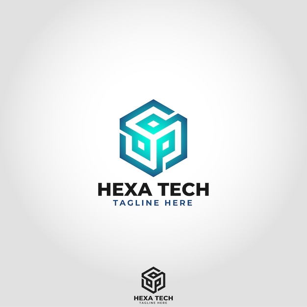 ベクトル hexatechhexa techはテクノロジーロゴです