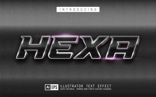 Vector hexatext effect, editable three dimension text style