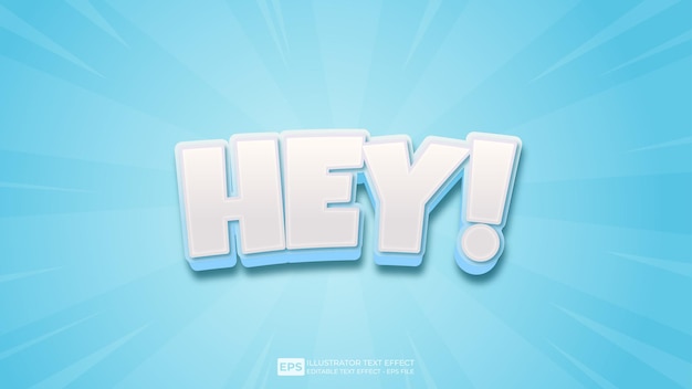 Hey editable 3D text effect font