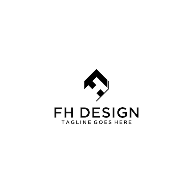 Design del segno del logo iniziale hf fh per la tua azienda