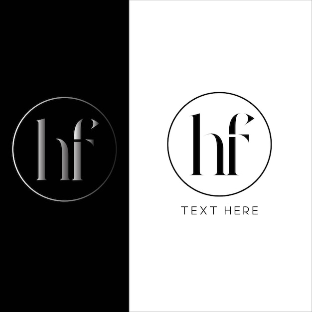 hf initial letter logo design icon