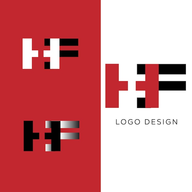 hf initial letter logo design