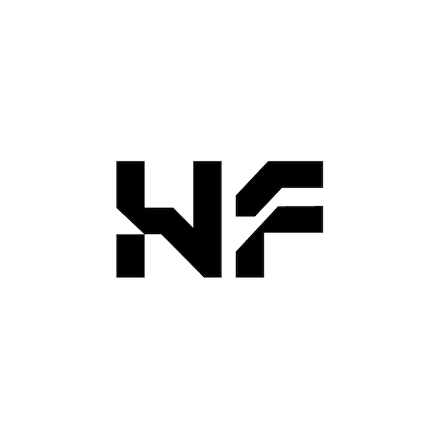HF モノグラム ロゴデザイン 文字 テキスト 名前 シンボル 単色 ロゴタイプ アルファベット 文字 シンプル ロゴ