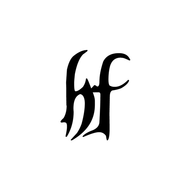 HF monogram logo ontwerp letter tekst naam symbool monochrome logotype alfabet karakter eenvoudig logo