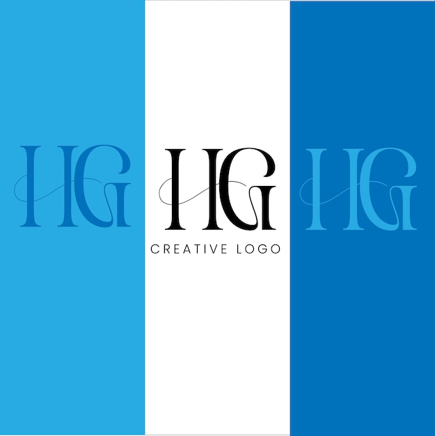 HG initial letter logo design