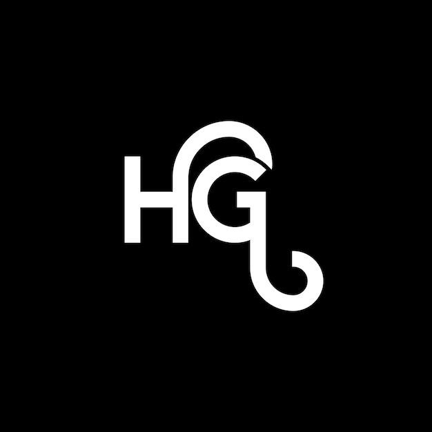 Vettore hg letter logo design on black background hg creative initials letter logo concept hg letter design hg white letter design on black backdrop h g h g logo